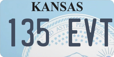 KS license plate 135EVT