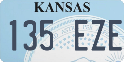 KS license plate 135EZE