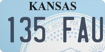 KS license plate 135FAU