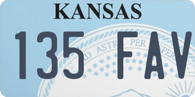 KS license plate 135FAV