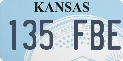 KS license plate 135FBE