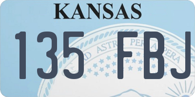 KS license plate 135FBJ