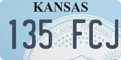 KS license plate 135FCJ