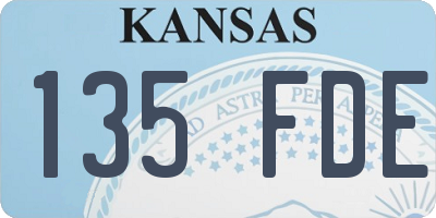 KS license plate 135FDE
