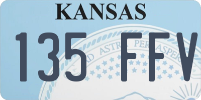 KS license plate 135FFV