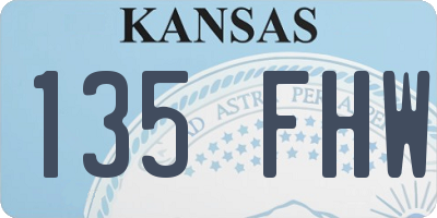 KS license plate 135FHW