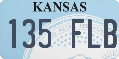 KS license plate 135FLB