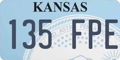 KS license plate 135FPE