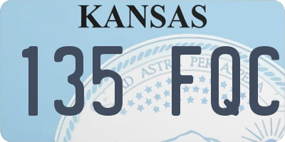 KS license plate 135FQC