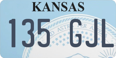 KS license plate 135GJL
