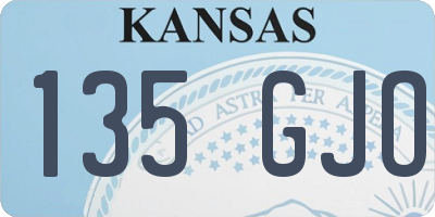 KS license plate 135GJO