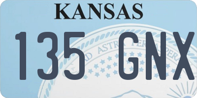 KS license plate 135GNX
