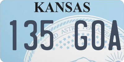 KS license plate 135GOA