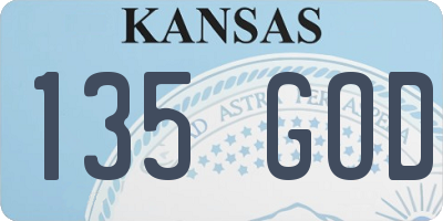 KS license plate 135GOD