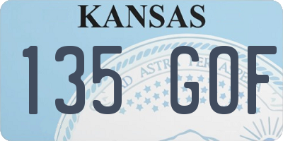KS license plate 135GOF