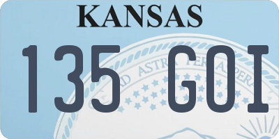 KS license plate 135GOI