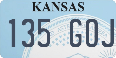 KS license plate 135GOJ
