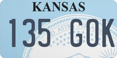 KS license plate 135GOK