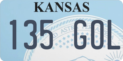 KS license plate 135GOL