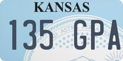 KS license plate 135GPA