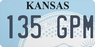 KS license plate 135GPM
