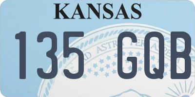 KS license plate 135GQB