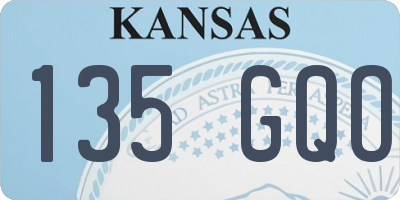 KS license plate 135GQO