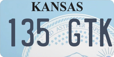 KS license plate 135GTK