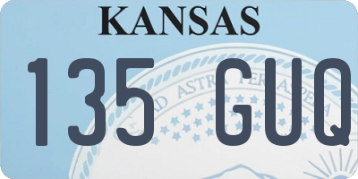 KS license plate 135GUQ