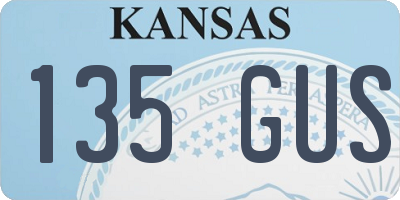 KS license plate 135GUS