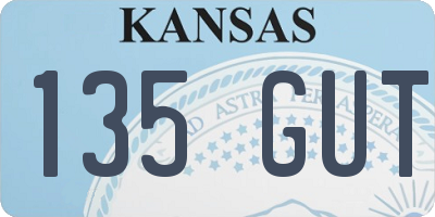 KS license plate 135GUT