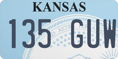 KS license plate 135GUW