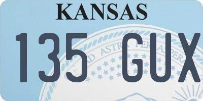 KS license plate 135GUX