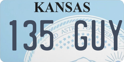 KS license plate 135GUY