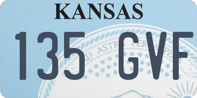 KS license plate 135GVF