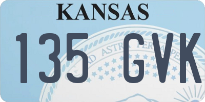 KS license plate 135GVK