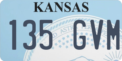KS license plate 135GVM