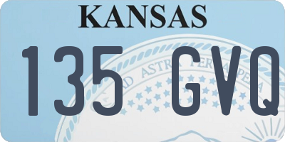 KS license plate 135GVQ