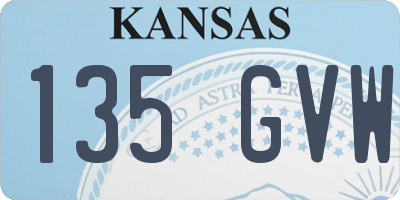 KS license plate 135GVW