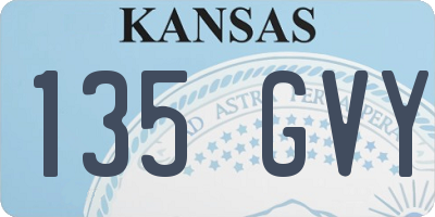 KS license plate 135GVY