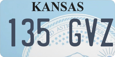 KS license plate 135GVZ
