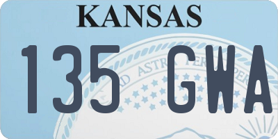 KS license plate 135GWA