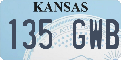 KS license plate 135GWB
