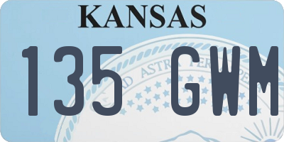 KS license plate 135GWM