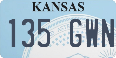 KS license plate 135GWN