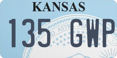 KS license plate 135GWP