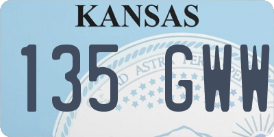 KS license plate 135GWW