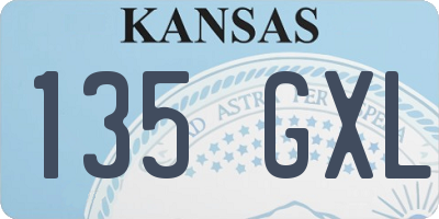 KS license plate 135GXL