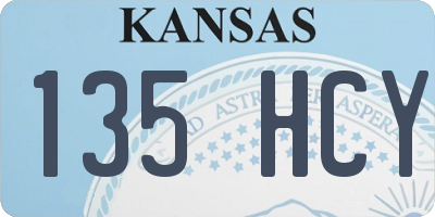 KS license plate 135HCY