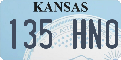 KS license plate 135HNO
